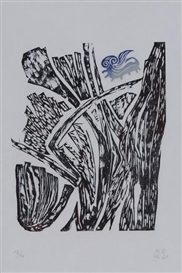 Meret Oppenheim, Raupe-Schmetterling über Gestrüpp