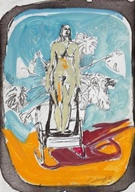 Norbert Tadeusz, Untitled (standing female nude on a chair)