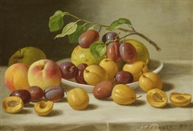 John F. Francis, Still Life with Peaches, Plums and Apples
