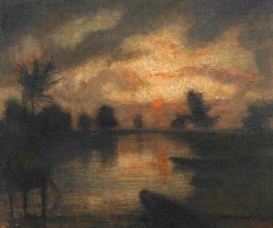 Otto Modersohn, Evening on the Wümme (Moonlight over the Wümme)