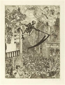 James Ensor, LA MORT POURSUIVANT LE TROUPEAU DES HUMAINS“