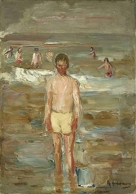 Max Liebermann, STEHENDER KNABE AM STRANDE