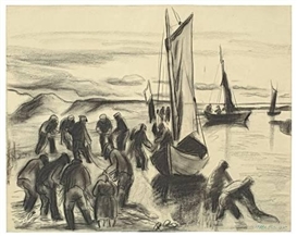 Max Pechstein, FISCHER MIT BOOTEN