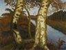 Otto Modersohn, 2 WORKS: BIRKEN AM MOORKANAL & VERSO: DORFSTRAßE IN FISCHERHUDE
