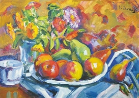 Vincenc Benés, Still life with fruit and flowers