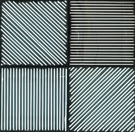 François Morellet, 4 PANNEAUX AVEC 4 RYTHMES DÉCLAIRAGE INTERFÉRENTS