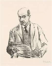 Max Liebermann, SELBSTPORTRÄT, ZEICHNEND