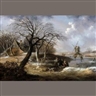 Julius Caesar Ibbetson, Winter Scene with Skaters