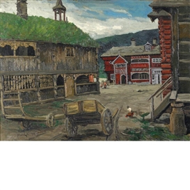 Jonas Lie, Farm Scene, Norway