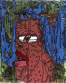 Robert Combas, TETE UN PEU PLATE DU HAUT, CA COULE AUSSI UN PEU
