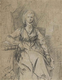 Benjamin West, Portrait Study of Mrs Shute Barrington (d. 1807)