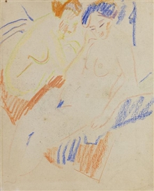 Ernst Ludwig Kirchner, Zwei Modelle im Atelier