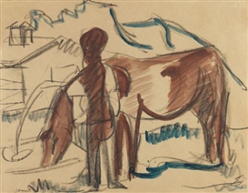 Ernst Ludwig Kirchner, Bauer und trinkende Kuh