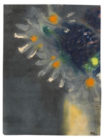 Emil Nolde, Blumenstillleben mit weißen und blauen Blüten