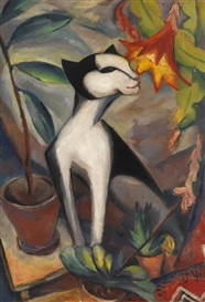 Dorothea Maetzel-Johannsen, Katze mit Kakteenblüte I