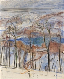Hans Purrmann, Blick auf Agno im Winter