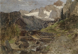 Theodor von Hörmann, Gosaumühle with the Dachstein