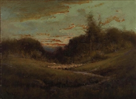 William Keith, A herd of sheep, Marin County