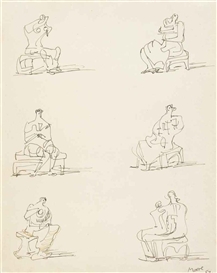 Henry Moore, Studies for seated figures