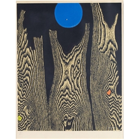 Max Ernst, FORET ET SOLEIL-DER BRETTERWALD (ALTER COLLAGE), 1956 [LEPPIEN/SPIES, A2]