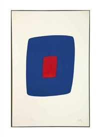 Ellsworth Kelly, Dark Blue with Red (A. 10)