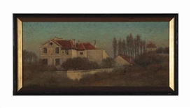 Louis Comfort Tiffany, Untitled (House among trees)