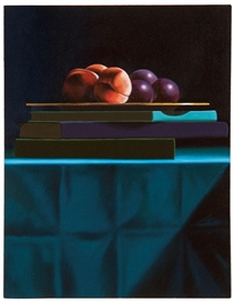 Bruce Cohen, Still Life with Fruit and Stack of Books