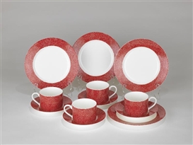 Yayoi Kusama, 12 Works: Infinity Nets: Four-Piece Cups, Saucers and Plates
