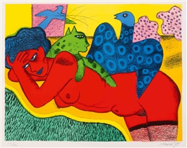 Corneille, Femme, chat et oiseau