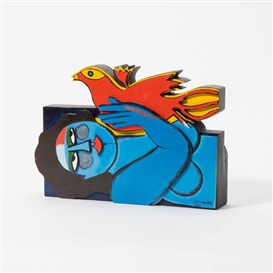 Corneille, Femme, oiseau et chat