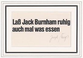 Joseph Beuys, Jack Burnham