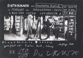 Dieter Roth, Entry ticket to the art event at Niedlich