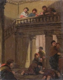 Benjamin West, Group figure sketches in classical architectural settings