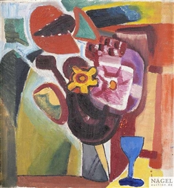 Ida Kerkovius, Stilleben mit blauem Glas