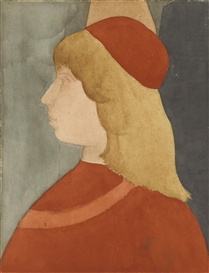 Edgar Degas, Jeune Homme, Vu De Profil: Copie D'apres "Les Funérailles De St. Baernardin" De Pinturicchio