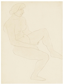 Auguste Rodin, Femme Nue Assise, De Profil Vers La Droite, Une Jambe Pliée