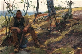 José Malhoa, The resting woodcutter