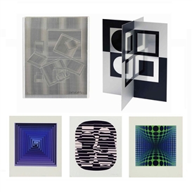 Victor Vasarely, RENE DESCARTES, LE DISCOURS DE LA METHODE, EDITIONS ESSELIER (PORTFOLIO OF 24 WITH TITLE JUSTIF. & TEXT BY RENE DESCARTES)