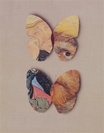 Jiří Kolář, Van Gogh occhio due farfalle su ritratto