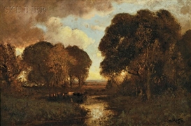 William Keith, Autumn Sunset (Sonoma Creek, Sonoma County, California)