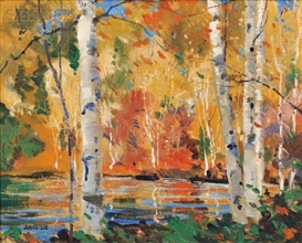 Jonas Lie, Birches in Autumn