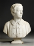 Hiram Powers, Marble Bust with Period Pedestal