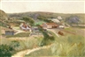 Theodor von Hörmann, Near Znaim – Guesthouse with Outbuildings, Surrounded by Fields and Meadows