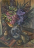 Emil Maetzel, Blumenstillleben mit afrikanischer Figur