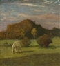 Heinrich Nauen, Schimmel vor Bäumen auf der Weide