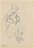 Karl Hubbuch, Model sitzend im Mantel (Marianne?)