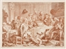 William Hogarth, 2 works: Corus of Singers;  A Midnight Modern Conversation