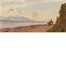 John Henry Hill, John William Hill, 8 Works: Landscape with Bridge; Horse and Cart Along the River; Waterfall; Tree in a Landscape; River Landscape; Mountain River Landscape; Vast Landscape