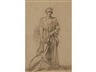 Benjamin West, A study of a man looking to his left and holding a cloak