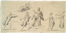 Jacques-Louis David, The Goddess Athena surrounded by Vestal virgins and attacked by warriors
